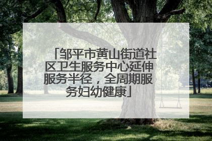 邹平市黄山街道社区卫生服务中心延伸服务半径，全周期服务妇幼健康
