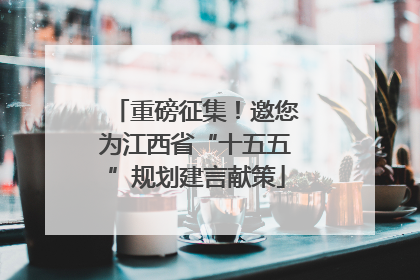 重磅征集！邀您为江西省“十五五”规划建言献策