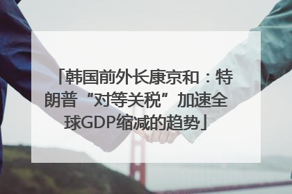 韩国前外长康京和：特朗普“对等关税”加速全球GDP缩减的趋势