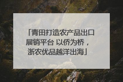 青田打造农产品出口展销平台 以侨为桥，浙农优品越洋出海