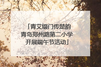 青艾缀门传楚韵 青岛郑州路第二小学开展端午节活动