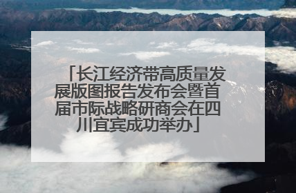 长江经济带高质量发展版图报告发布会暨首届市际战略研商会在四川宜宾成功举办