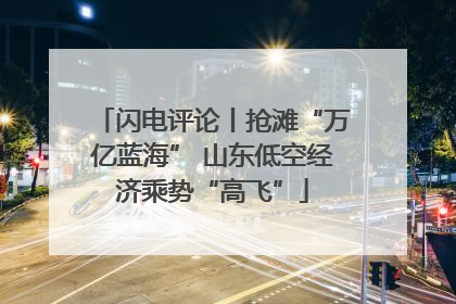 闪电评论丨抢滩“万亿蓝海” 山东低空经济乘势“高飞”