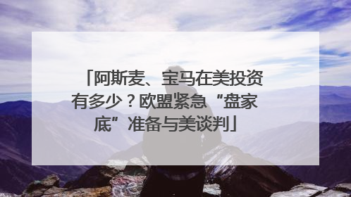 阿斯麦、宝马在美投资有多少？欧盟紧急“盘家底”准备与美谈判