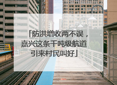 防洪增收两不误，嘉兴这条千吨级航道引来村民叫好