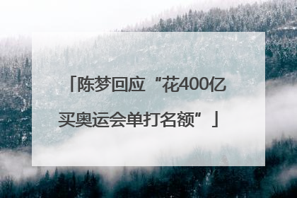 陈梦回应“花400亿买奥运会单打名额”