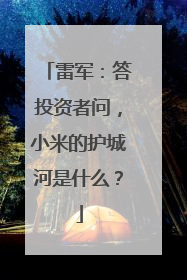 雷军：答投资者问，小米的护城河是什么？
