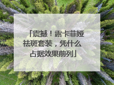 震撼！露卡菲娅祛斑套装，凭什么占据效果前列