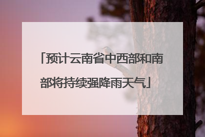 预计云南省中西部和南部将持续强降雨天气