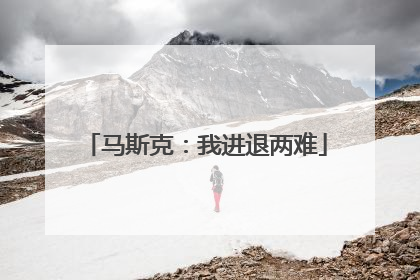 马斯克：我进退两难