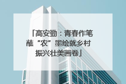 高安勤：青春作笔蘸“农”墨绘就乡村振兴壮美画卷
