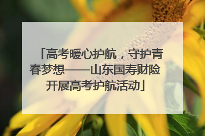高考暖心护航，守护青春梦想——山东国寿财险开展高考护航活动