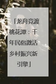 龙舟竞渡桃花潭：千年民俗激活乡村振兴新引擎