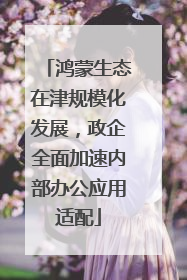 鸿蒙生态在津规模化发展，政企全面加速内部办公应用适配