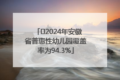 ﻿2024年安徽省普惠性幼儿园覆盖率为94.3%