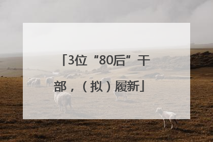 3位“80后”干部，（拟）履新