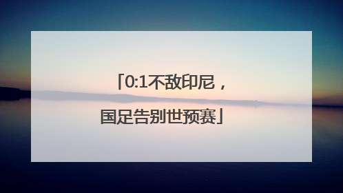 0:1不敌印尼，国足告别世预赛