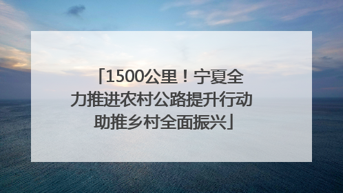 1500公里！宁夏全力推进农村公路提升行动 助推乡村全面振兴