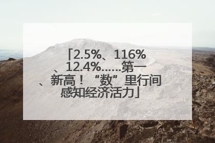 2.5%、116%、12.4%……第一、新高！“数”里行间感知经济活力
