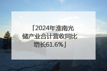 2024年淮南光储产业合计营收同比增长61.6%