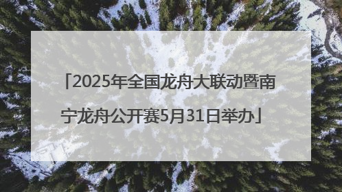 2025年全国龙舟大联动暨南宁龙舟公开赛5月31日举办