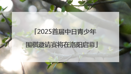 2025首届中日青少年围棋邀请赛将在洛阳启幕