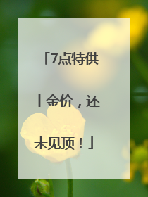 7点特供丨金价，还未见顶！