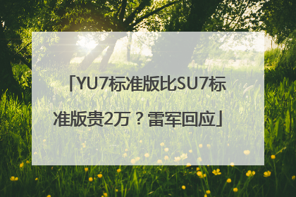 YU7标准版比SU7标准版贵2万？雷军回应