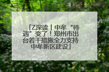 Z深读丨中牟“待遇”变了！郑州市出台若干措施全力支持中牟新区建设